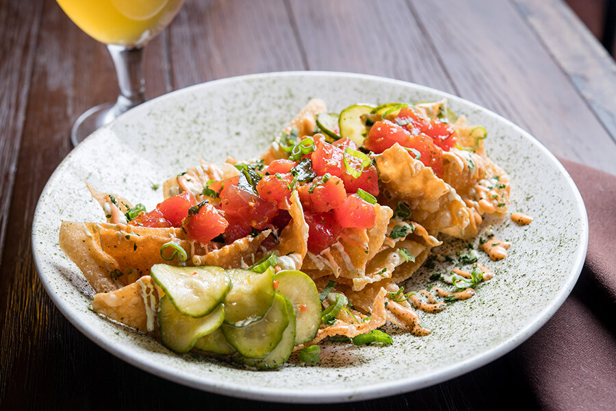 ahi wonton nachos