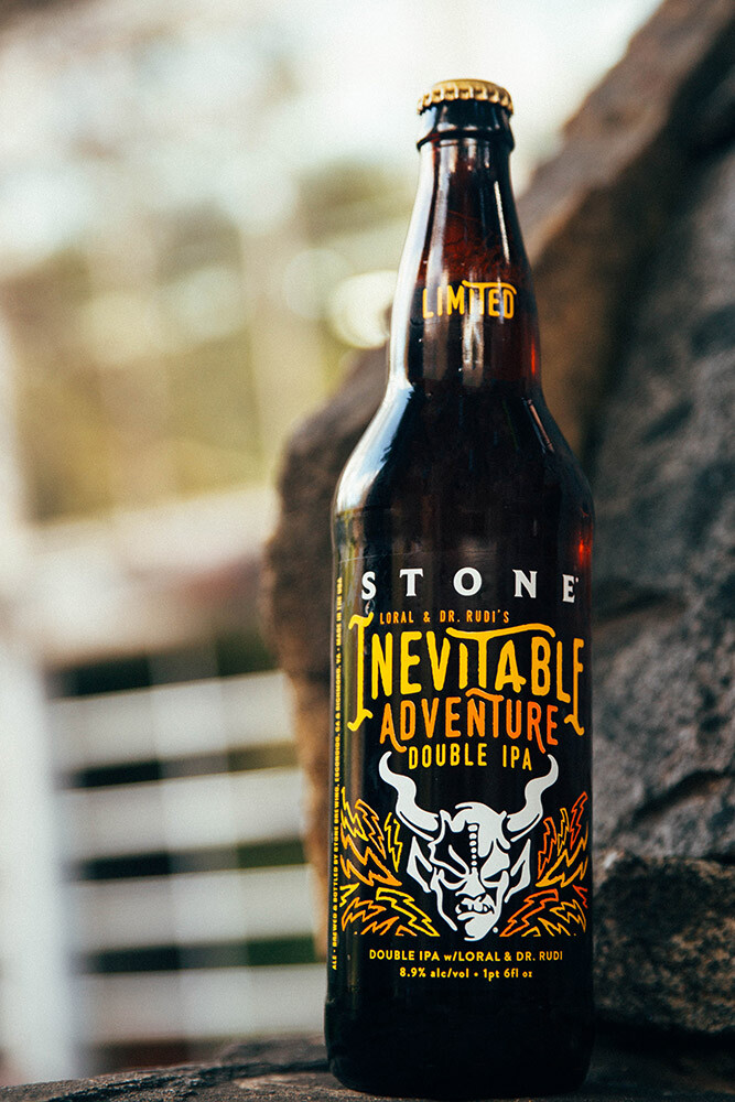 Stone Loral & Dr. Rudi's Inevitable Adventure Double IPA bottle