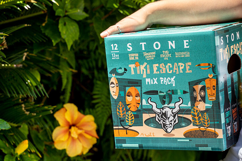 Stone Tiki Escape Mix Pack with a flower