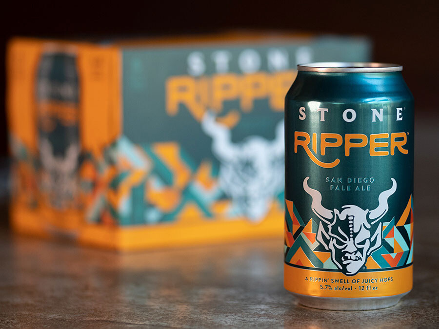 Stone Ripper can and six-pack