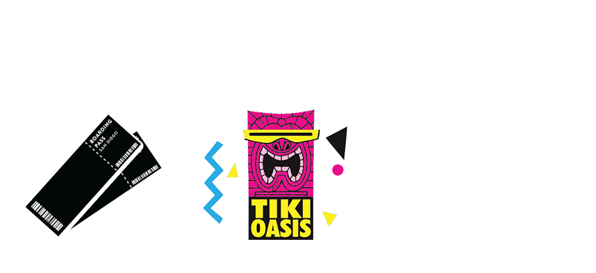 round trip airfare, two tikets to tiki oasis and tours of escondido and liberty station