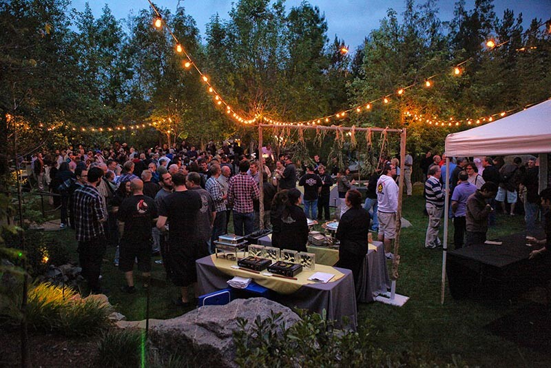 people out in the garden at an event at stone escondido