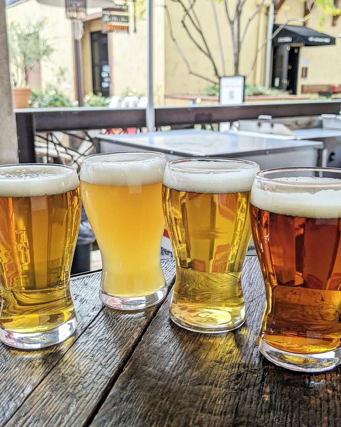 a flight of beer you can get at stone brewing pasadena