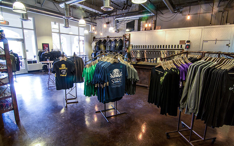 the merch store inside stone brewing pasadena