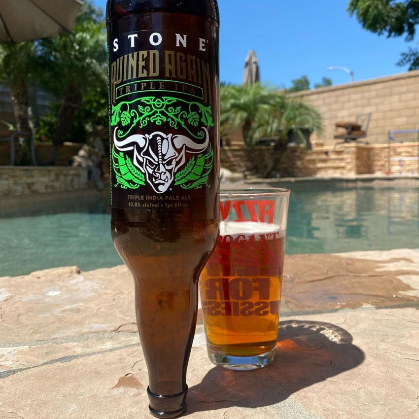 upside down bottle of beer