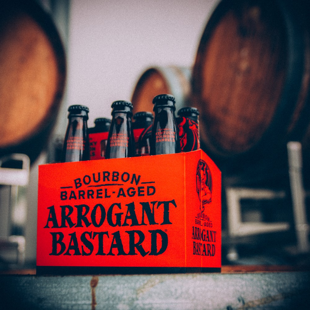 bourban barrel aged arrogant bastard bottles